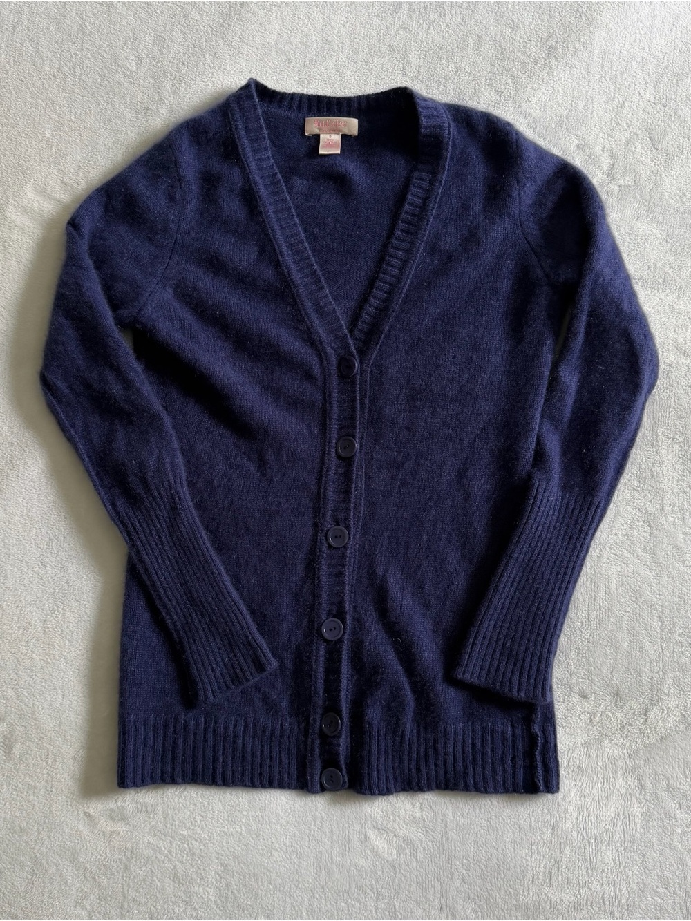 Malika Women's V-Neck Button Front 100%
Cashmere Cardigan Purple Size S